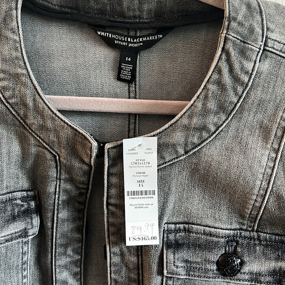 WHBM faded black denim jacket - Picture 2 of 3